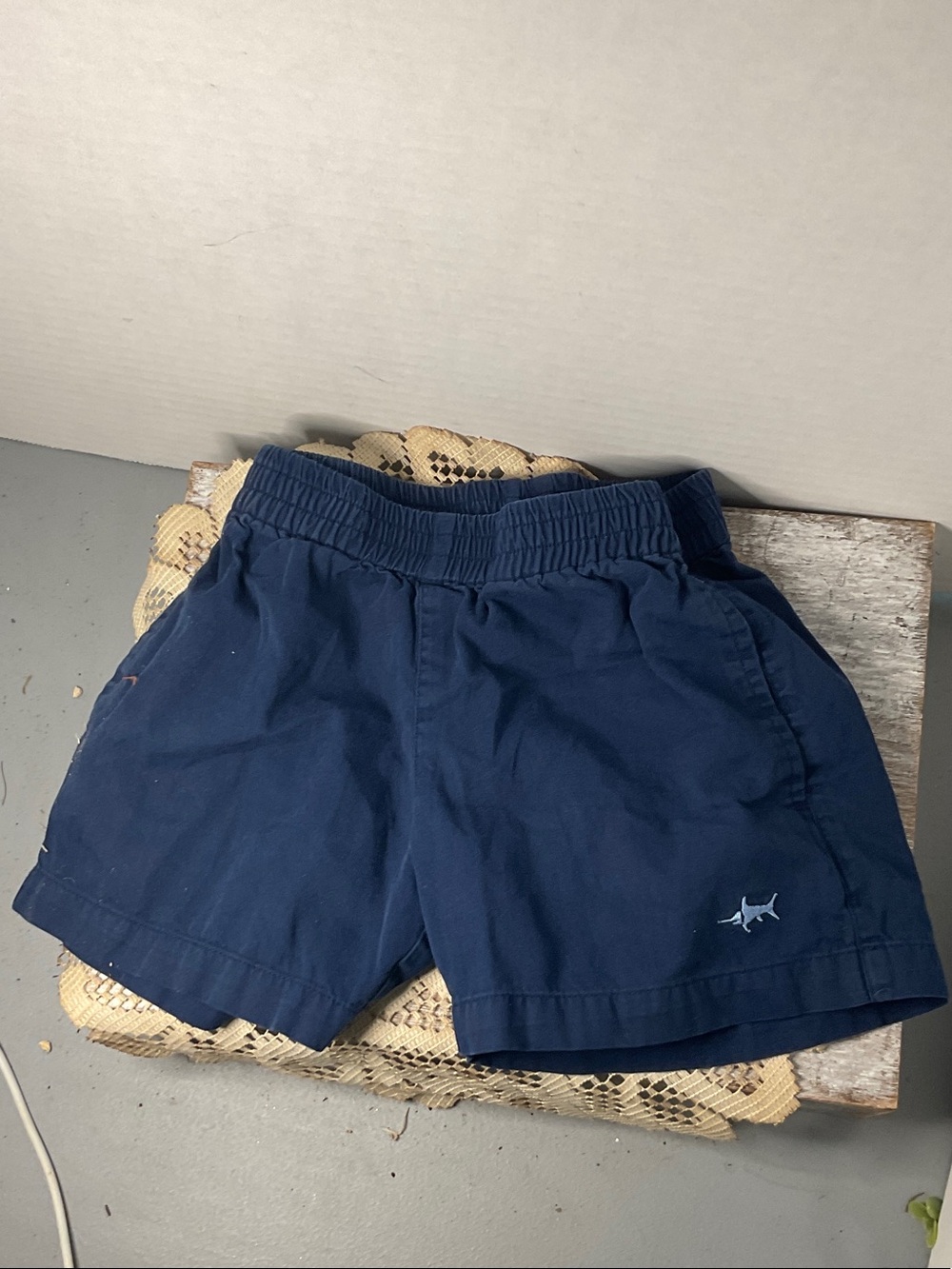 Navy Blue Casual Elastic Waist Shorts